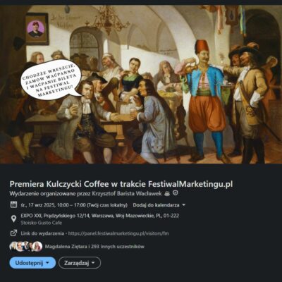 Premiera Kulczycki Coffee w trakcie FestiwalMarketingu.pl