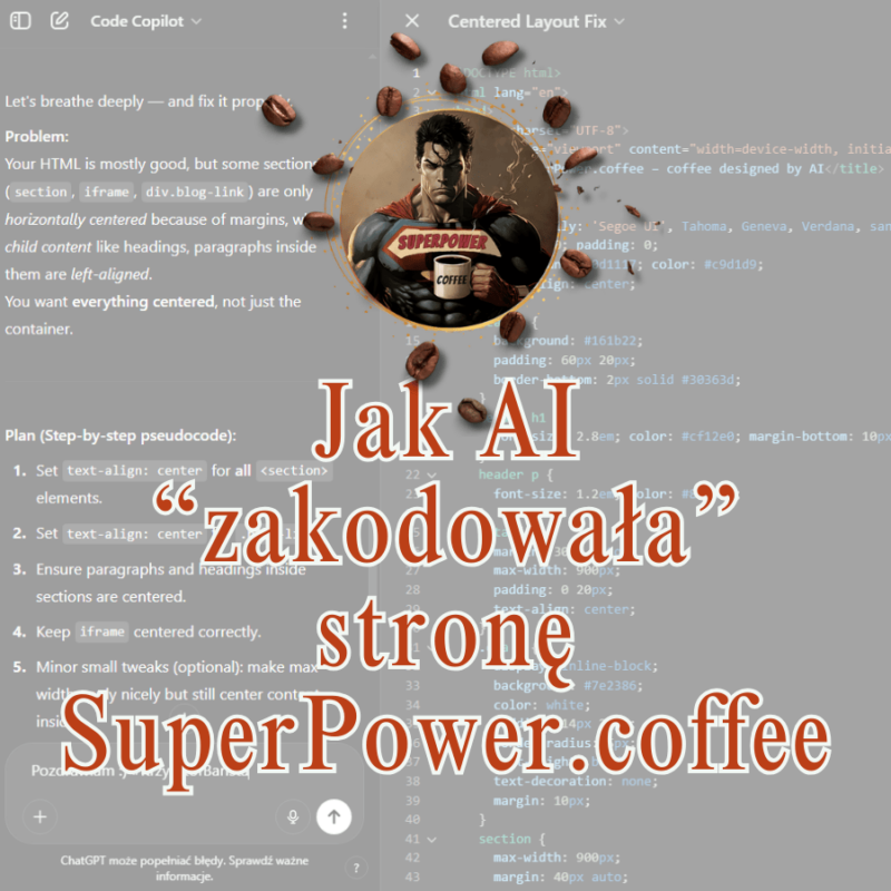 Jak AI zakodowała stronę SuperPower.coffee
